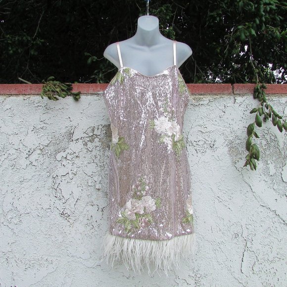Laundry by Shelli Segal sequin dress in rose silver 14 - Picture 4 of 9